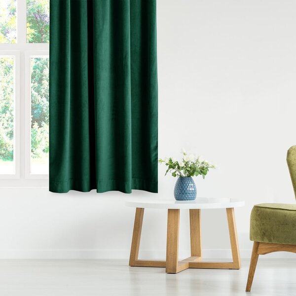 Tenda parzialmente oscurante verde scuro in velluto 140x245 cm Eyelets – Restilo