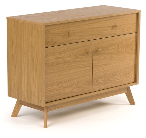 Cassettiera bassa colore naturale con trama in rovere 100x75 cm Kensal - Woodman