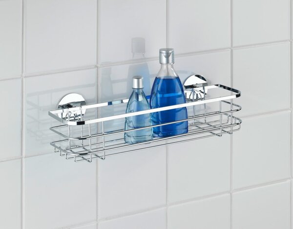 Mensola da bagno senza foratura argentata in acciaio inox con aggancio Turbo-loc Turbo-Loc – Wenko