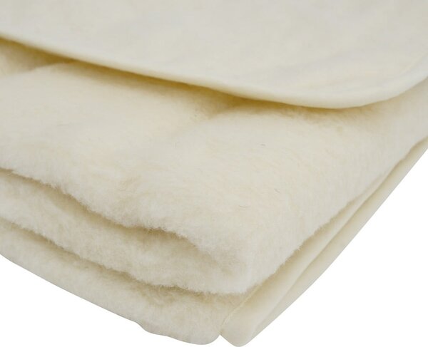Coperta beige in lana merino, 130 x 170 cm - Native Natural