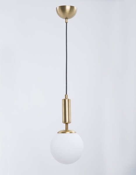 Lampada a sospensione con paralume in vetro oro e bianco ø 15 cm Monera - Squid Lighting