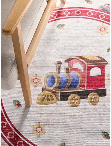 Tappeto rotondo rosso a tema natalizio ø 160 cm Toy's Delight Train – Villeroy&Boch
