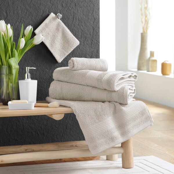 Asciugamano tipo terry beige in cotone 50x90 cm Tendresse – douceur d'intérieur