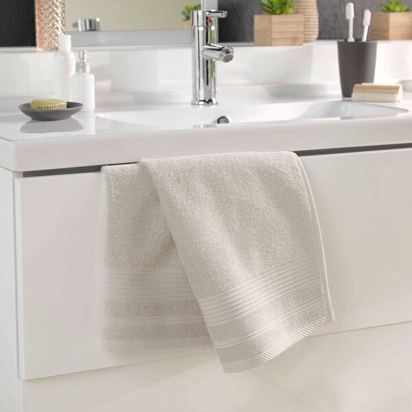 Asciugamano tipo terry beige in cotone 50x90 cm Tendresse – douceur d'intérieur