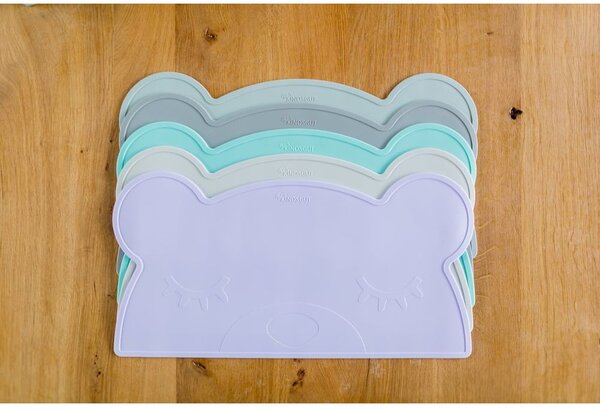 Tovaglietta in silicone azzurro Orso, 48 x 25 cm - Kindsgut