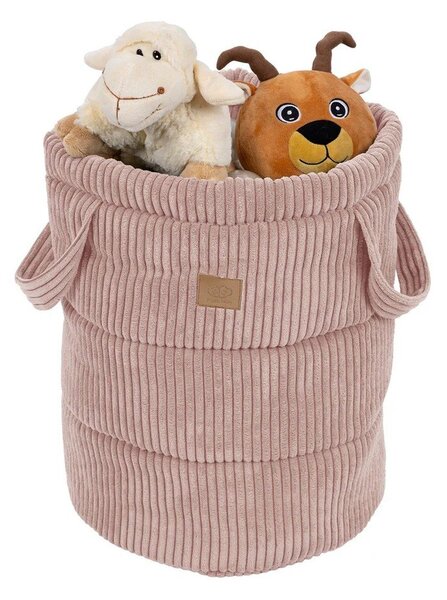 Cesta per giochi da bambino rosa in tessuto ø 39x50 cm – Meowbaby
