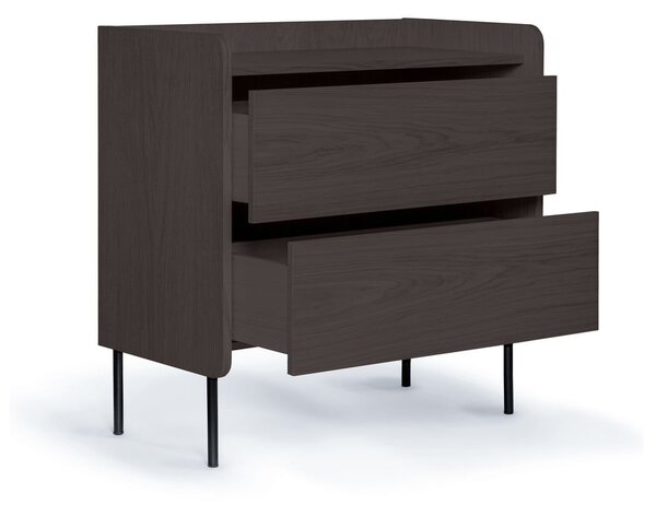 Cassettiera alta nera in rovere 80x82 cm Wrap - Bonami Selection