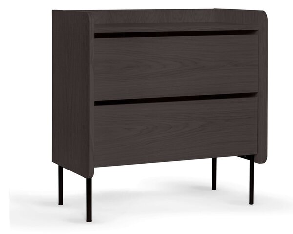 Cassettiera alta nera in rovere 80x82 cm Wrap - Bonami Selection