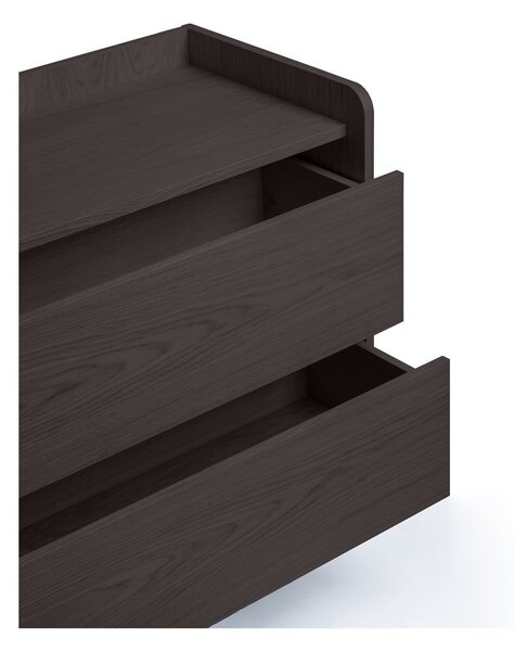Cassettiera alta nera in rovere 80x82 cm Wrap - Bonami Selection