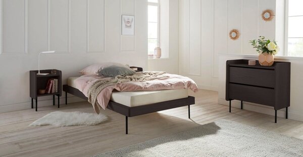 Cassettiera alta nera in rovere 80x82 cm Wrap - Bonami Selection