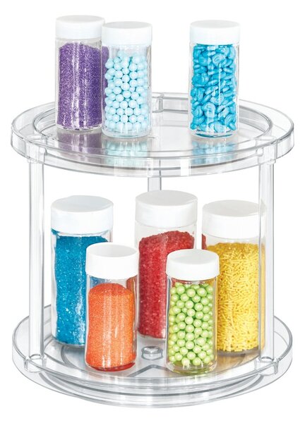 IDesign The Home Edit supporto rotante rotondo per contenitori a due livelli, ⌀ 24,1 cm - iDesign/The Home Edit