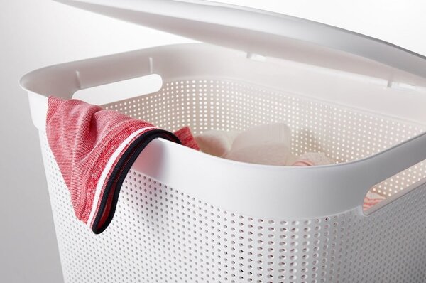 Cesto per biancheria in plastica bianca 50 l Brisen - Rotho