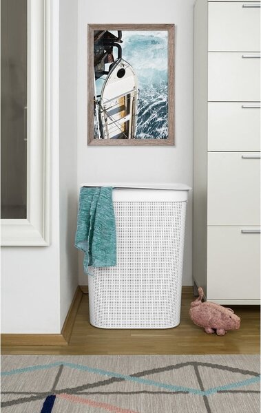 Cesto per biancheria in plastica bianca 50 l Brisen - Rotho