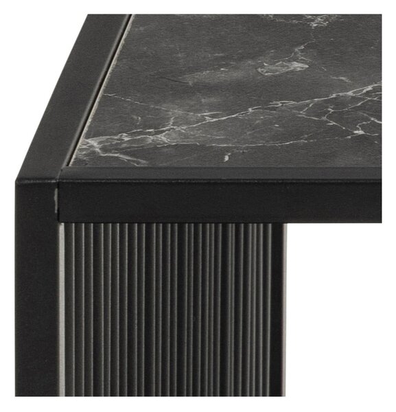 Tavolino nero con piano in vetro 80x80 cm Strington - Actona