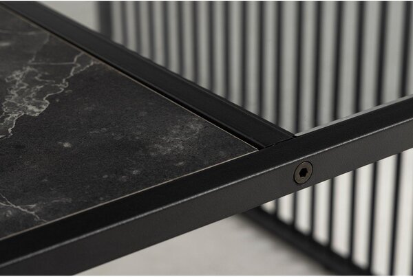 Tavolino nero con piano in vetro 80x80 cm Strington - Actona
