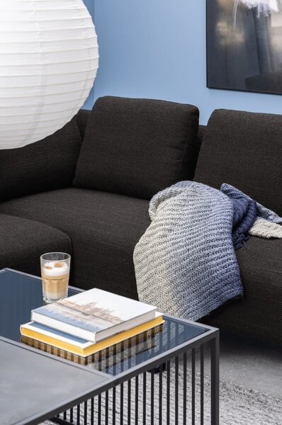 Tavolino nero con piano in vetro 80x80 cm Strington - Actona