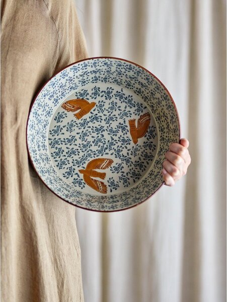 Ciotola blu in ceramica ø 28 cm Hezha – Bloomingville