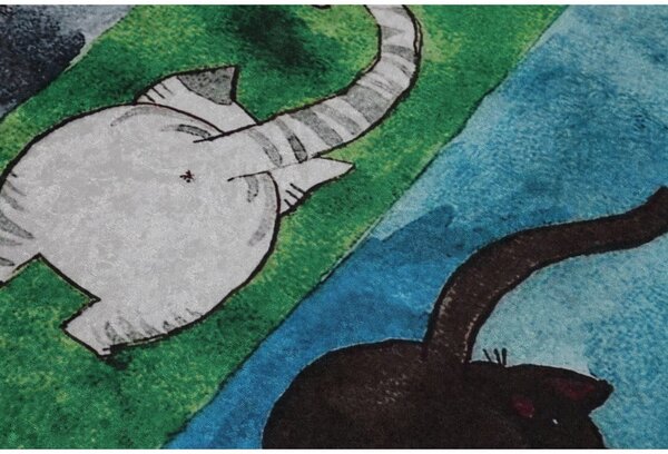 Set di tappetini per il bagno 2 pz 60x100 cm Gatto Carino – Foutastic