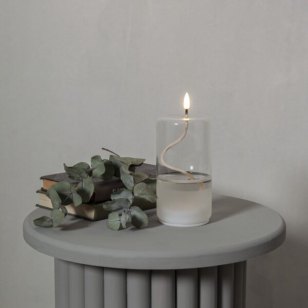Candela LED bianca in vetro Flamme Float, altezza 17,5 cm Flamme Dot - Star Trading