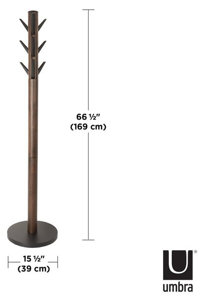 Appendino in legno nero in gomma naturale Flapper - Umbra