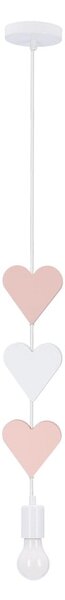 Lampada per bambini bianca e rosa con paralume in metallo Hearts - Candellux Lighting
