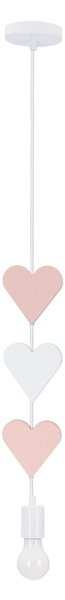 Lampadario per bambini bianco/rosa con paralume in metallo Hearts – Candellux Lighting
