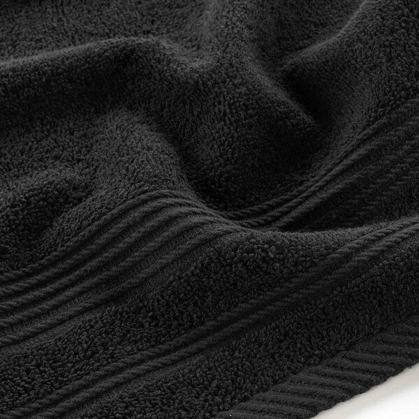 Asciugamano tipo terry nero in cotone 30x50 cm Tendresse – douceur d'intérieur