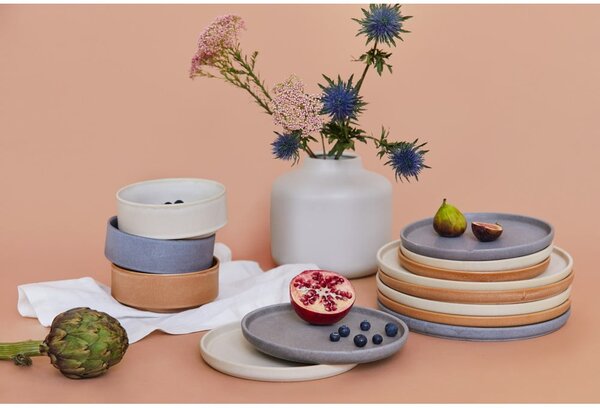 Set di piatti grigi in gres 12 pz Malia - Bonami Selection