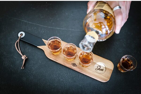 Tagliere di legno e 4 bicchieri da shot Gentlemen's Hardware - Gentlemen's Hardware