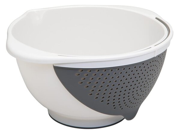 Ciotola bianca con colino 2in1 , Ø 28 cm - Metaltex