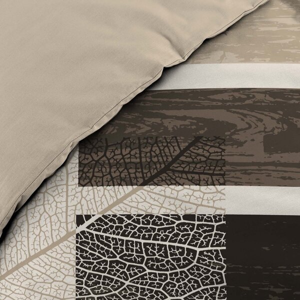 Set copripiumino e federa marrone in cotone per letto matrimoniale 200x200 cm So Natural – douceur d'intérieur