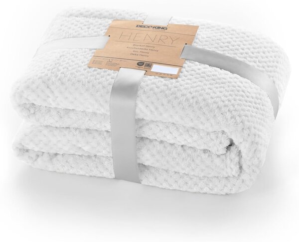 Coperta in microfibra bianca, 220 x 240 cm Henry - DecoKing