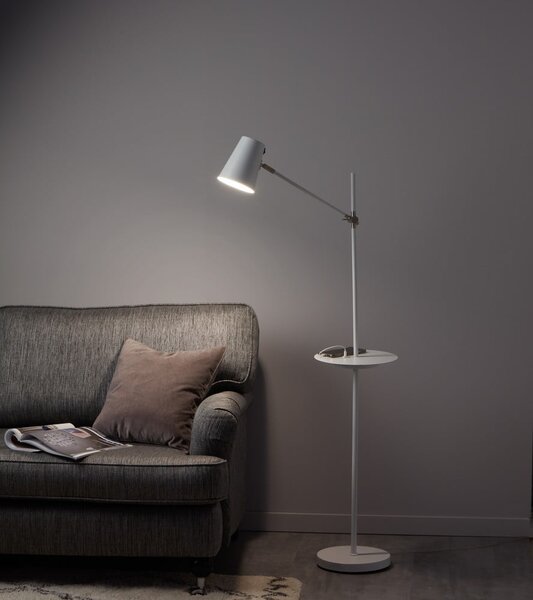 Lampada a stelo bianca con vano portaoggetti Linear - Markslöjd