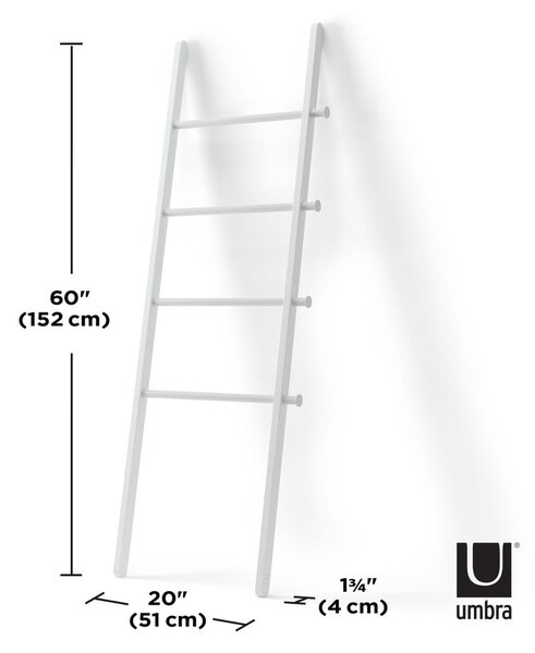 Scala decorativa bianca in legno di pioppo Leana - Umbra
