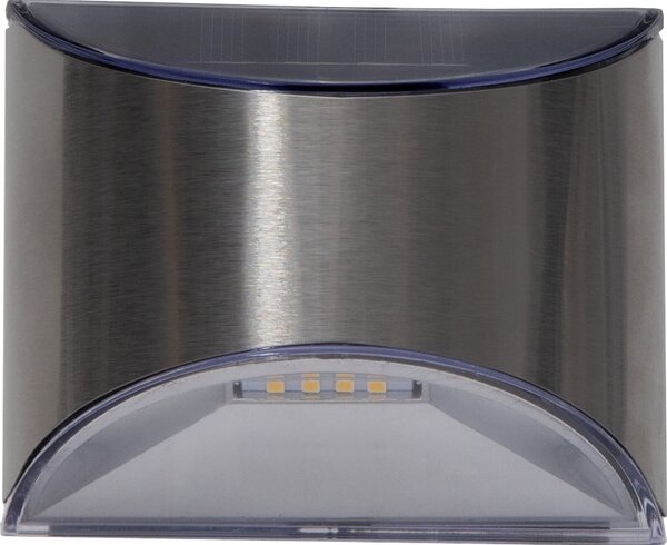 Set di 2 luci LED solari a parete in acciaio inox, altezza 8 cm Wally - Star Trading