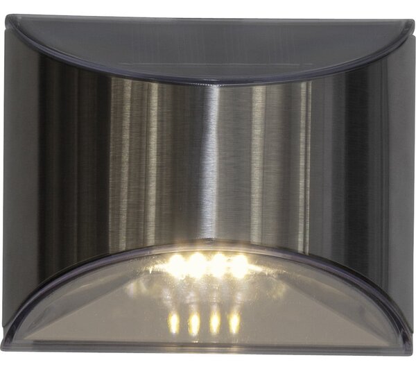 Set di 2 luci LED solari a parete in acciaio inox, altezza 8 cm Wally - Star Trading