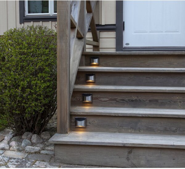 Set di 2 luci LED solari a parete in acciaio inox, altezza 8 cm Wally - Star Trading