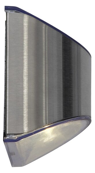 Set di 2 luci LED solari a parete in acciaio inox, altezza 8 cm Wally - Star Trading