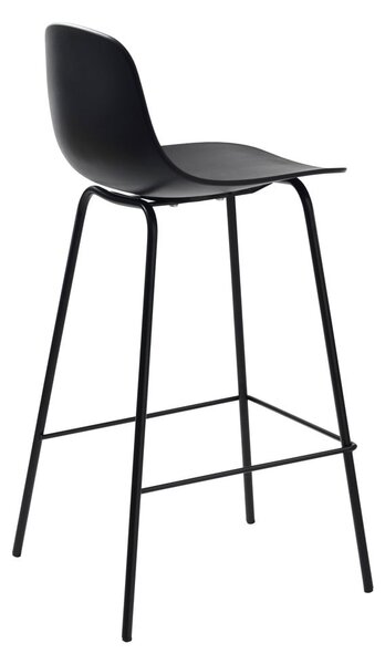 Sgabello da bar nero in plastica (altezza della seduta 67,5 cm) Whitby – Unique Furniture