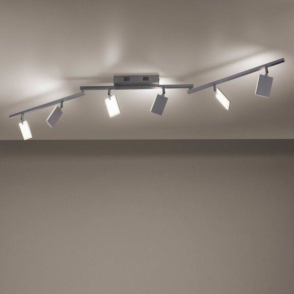 PURE Plafoniera a LED Mira, dimmerabile, Alluminio / Grigio / Zincato, Soggiorno / Sala da pranzo, Alluminio, Moderno, Plafoniera LED