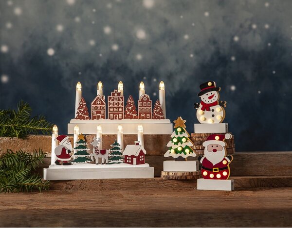 Decorazione luminosa bianco-verde con motivo natalizio Freddy - Star Trading
