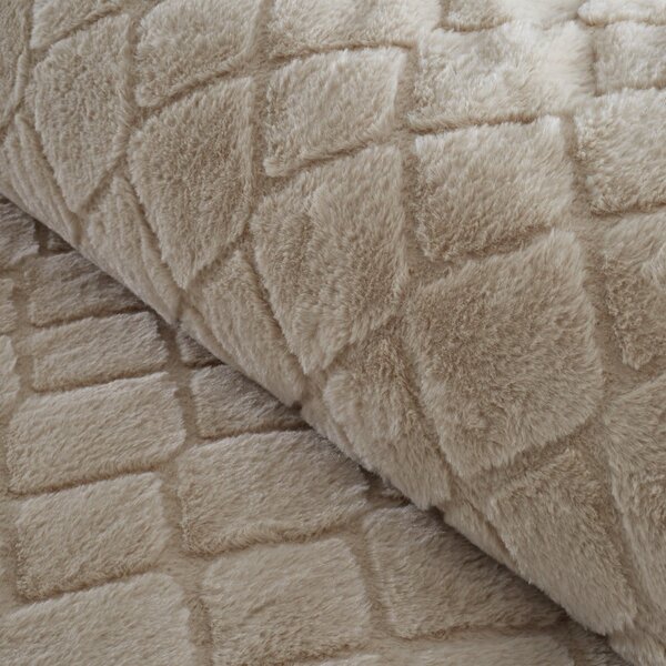 Biancheria da letto singola beige micro felpata 135x200 cm Cosy Diamond - Catherine Lansfield