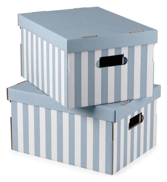 Scatole di cartone con coperchio in set da 2 pezzi Stripes - Compactor