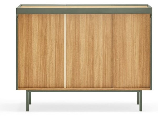 Cassettiera bassa verde effetto rovere 110x85 cm Arista - Teulat