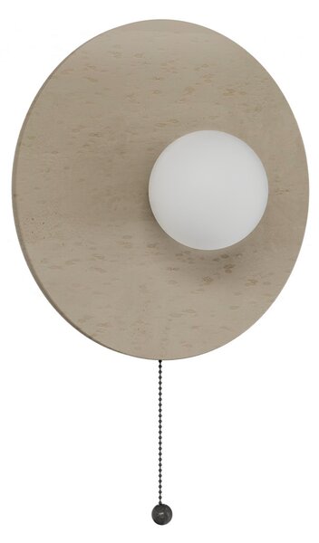 Applique da Parete G9 Ø300mm in Pietra con Interruttore a Catena