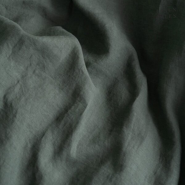 Biancheria verde scuro per letto singolo 140x200 cm Forest Green - Linen Tales