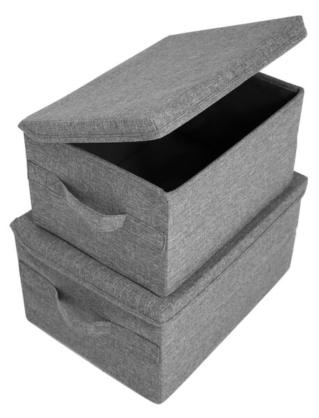Scatola con coperchio grigia in tessuto 40x30x22 cm Soft Storage – Bigso