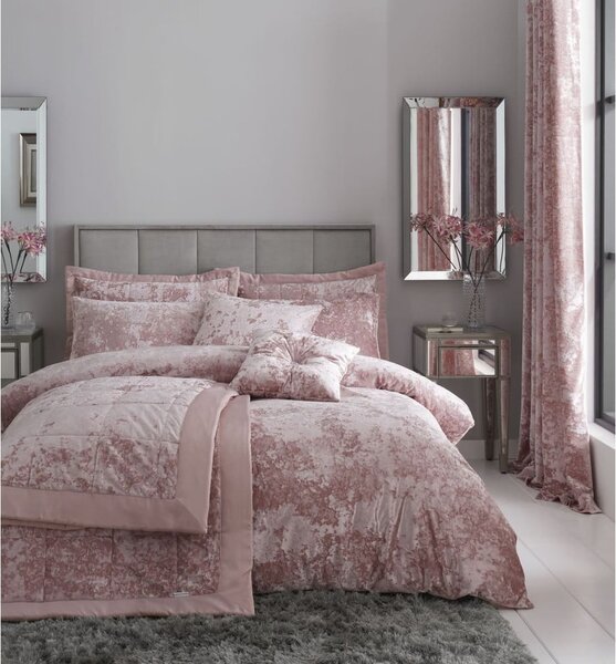 Biancheria da letto in velluto rosa per letto matrimoniale 200x200 cm Crushed - Catherine Lansfield