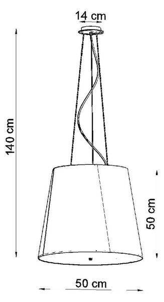 Lampada a sospensione nera con paralume in vetro ø 50 cm Tresco - Nice Lamps