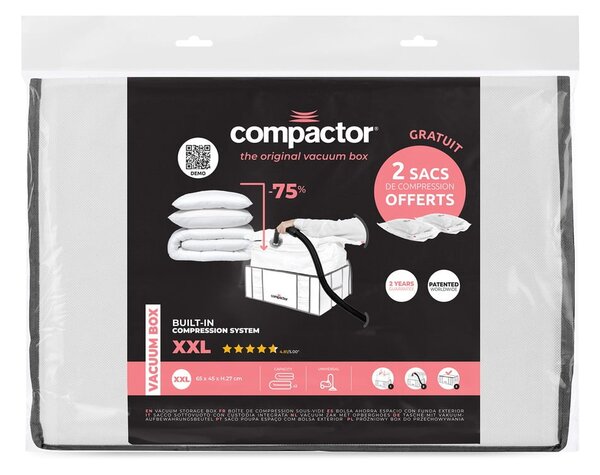Organizer per vestiti sottovuoto/rinforzato in tessuto 65x45x26,5 cm Life – Compactor